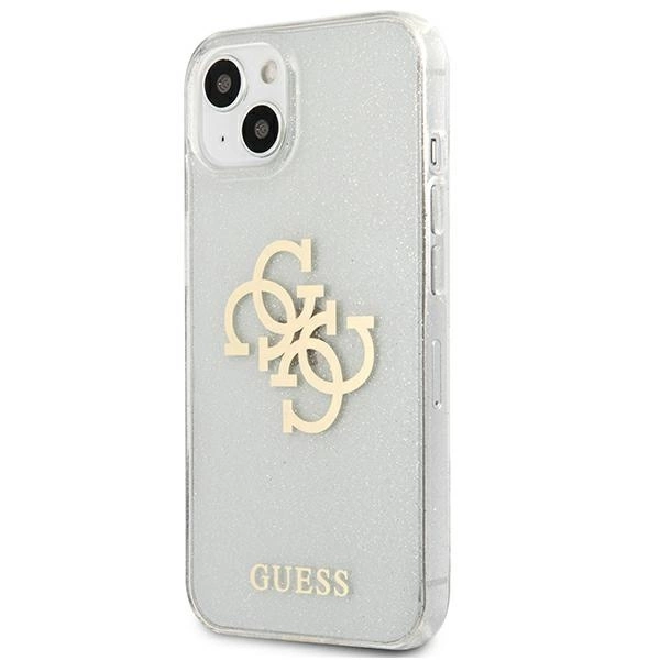 Guess GUHCP13SPCUGL4GTR iPhone 13 mini 5.4" transparent hard case Glitter 4G Big Logoeng