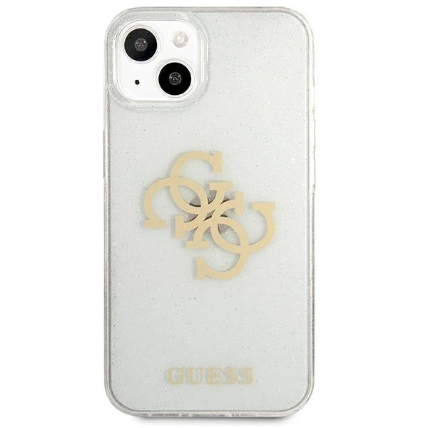 Guess GUHCP13SPCUGL4GTR iPhone 13 mini 5.4" transparent hard case Glitter 4G Big Logoeng