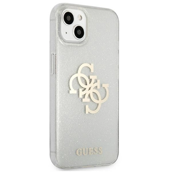 Guess GUHCP13SPCUGL4GTR iPhone 13 mini 5.4" transparent hard case Glitter 4G Big Logoeng
