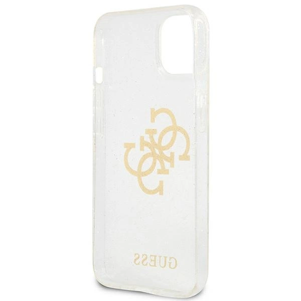Guess GUHCP13SPCUGL4GTR iPhone 13 mini 5.4" transparent hard case Glitter 4G Big Logoeng
