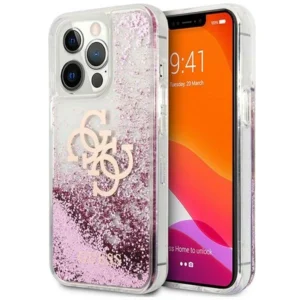 Guess GUHCP13XLG4GPI iPhone 13 Pro Max 6,7" różowy/pink hardcase 4G Big Liquid Glittereng