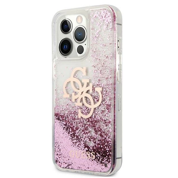 Guess GUHCP13XLG4GPI iPhone 13 Pro Max 6,7" różowy/pink hardcase 4G Big Liquid Glittereng