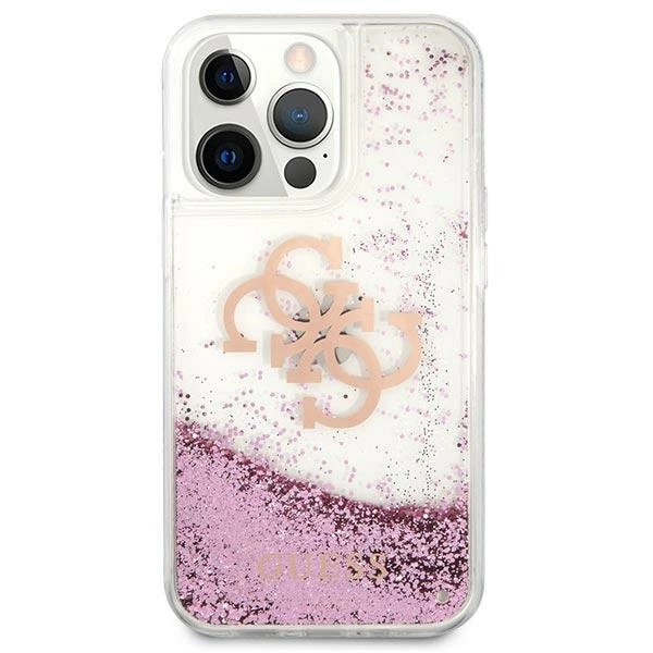 Guess GUHCP13XLG4GPI iPhone 13 Pro Max 6,7" różowy/pink hardcase 4G Big Liquid Glittereng