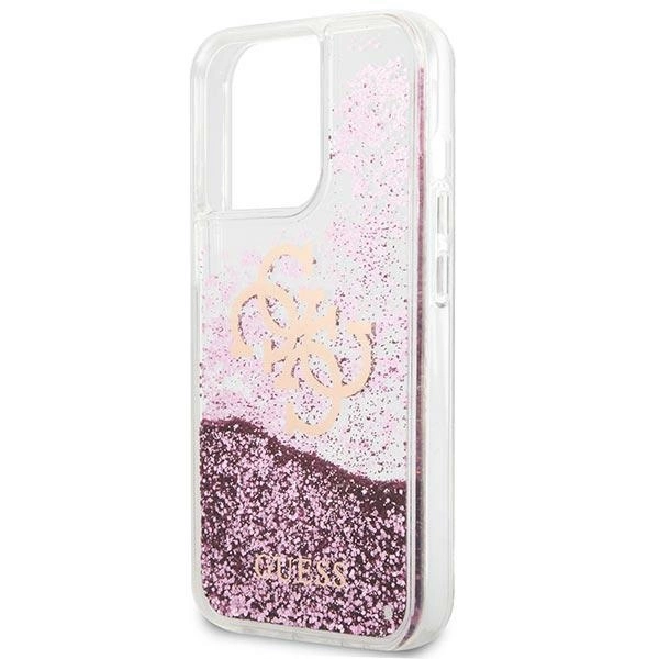 Guess GUHCP13XLG4GPI iPhone 13 Pro Max 6,7" różowy/pink hardcase 4G Big Liquid Glittereng