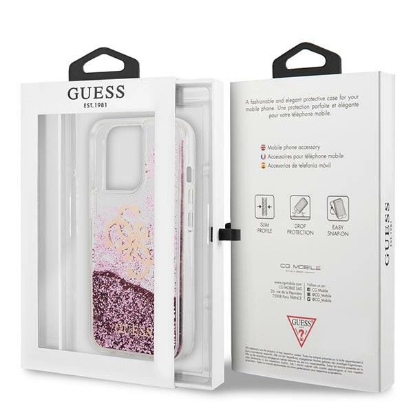 Guess GUHCP13XLG4GPI iPhone 13 Pro Max 6,7" różowy/pink hardcase 4G Big Liquid Glittereng