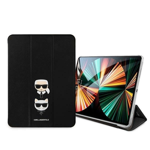 Karl Lagerfeld KLFC12OKCK iPad 12.9" Pro 2021 Book Cover czarny/black Saffiano Karl &Choupetteeng