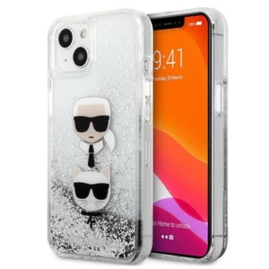 Karl Lagerfeld KLHCP13SKICGLS iPhone 13 mini 5,4" srebrny/silver hardcase Liquid Glitter Karl&Choupette Headeng