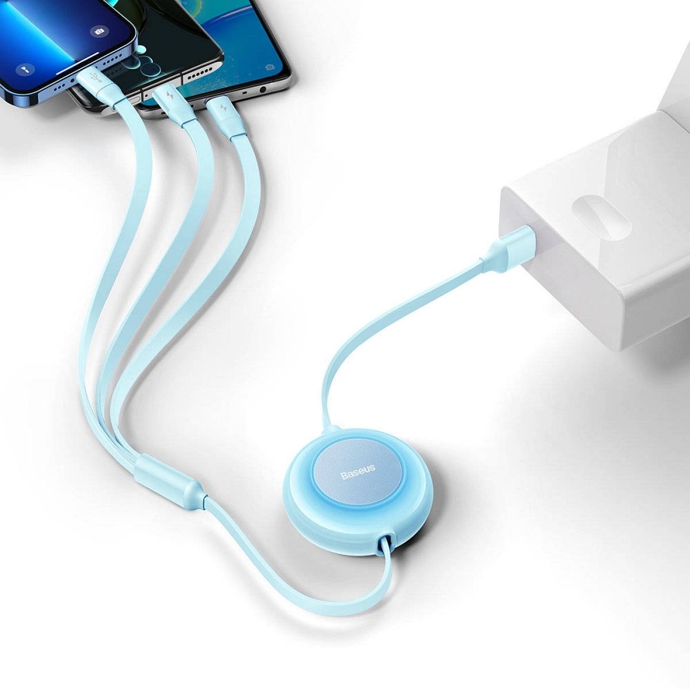 BASEUS cable 3in1 USB A to Micro USB / Lighting / Type C 3,5A CAMJ010017 1,1 m blue