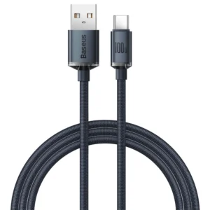 Baseus Crystal Shine Series cable USB cable for fast charging and data transfer USB Type A - USB Type C 100W 1.2m black (CAJY000401)eng