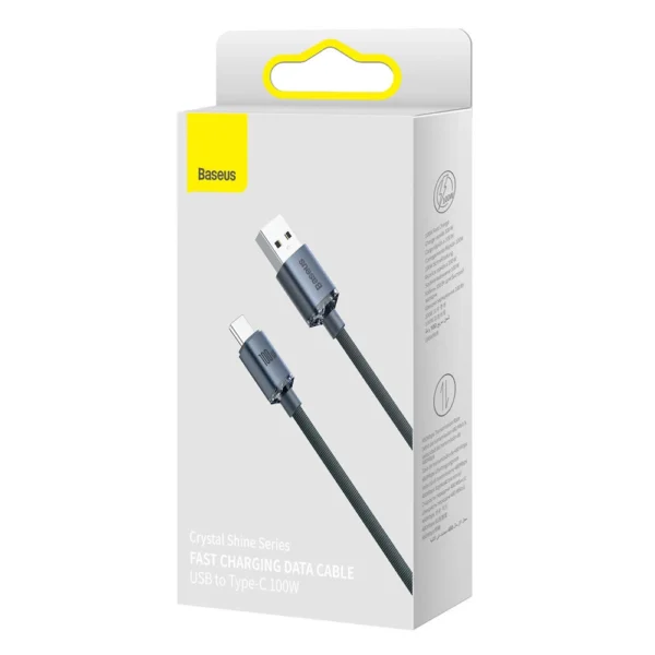 Baseus Crystal Shine Series cable USB cable for fast charging and data transfer USB Type A - USB Type C 100W 1.2m black (CAJY000401)eng