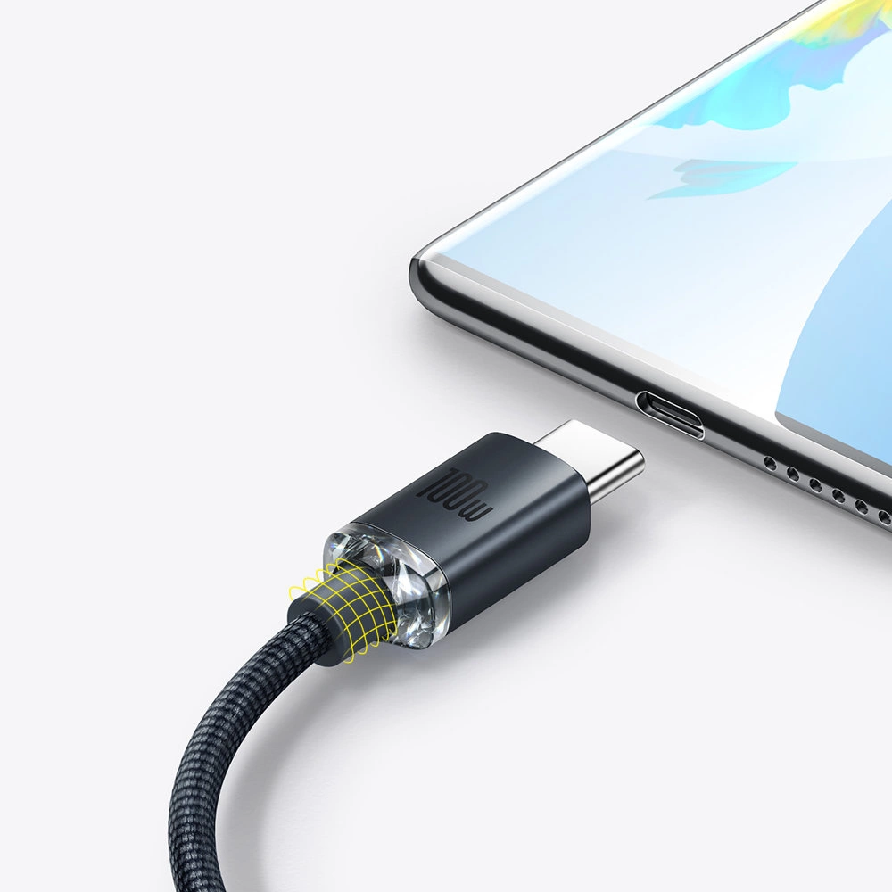 Baseus Crystal Shine Series cable USB cable for fast charging and data transfer USB Type A - USB Type C 100W 1.2m black (CAJY000401)eng