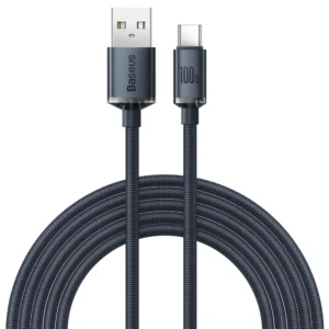 Baseus Crystal Shine Series cable USB cable for fast charging and data transfer USB Type A - USB Type C 100W 2m black (CAJY000501)eng