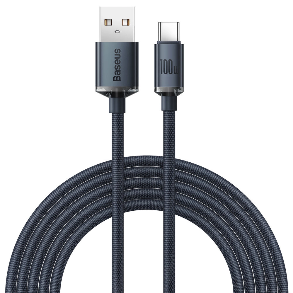 Baseus Crystal Shine Series cable USB cable for fast charging and data transfer USB Type A - USB Type C 100W 2m black (CAJY000501)eng