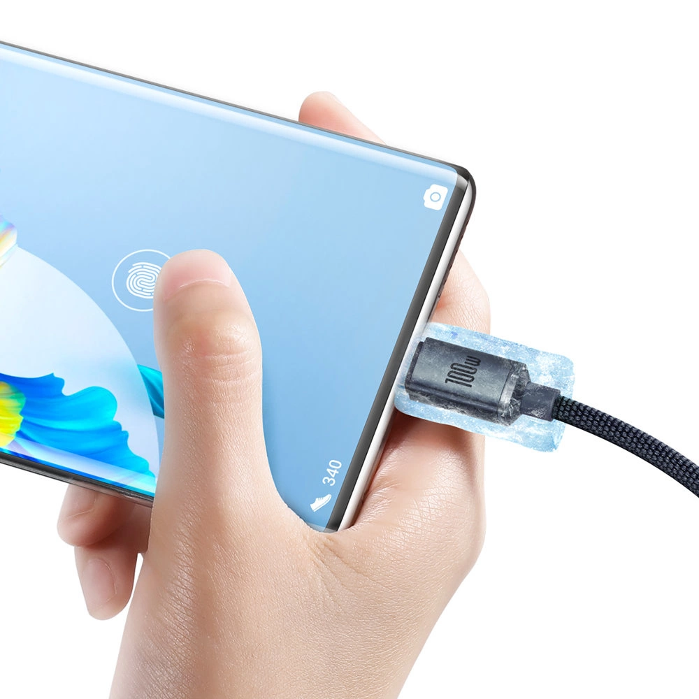 Baseus Crystal Shine Series cable USB cable for fast charging and data transfer USB Type A - USB Type C 100W 2m black (CAJY000501)eng