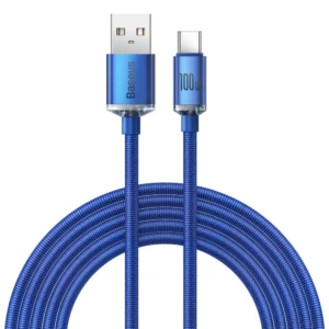 Baseus crystal shine series fast charging data cable USB Type A to USB Type C 100W 2m blue (CAJY000503)eng