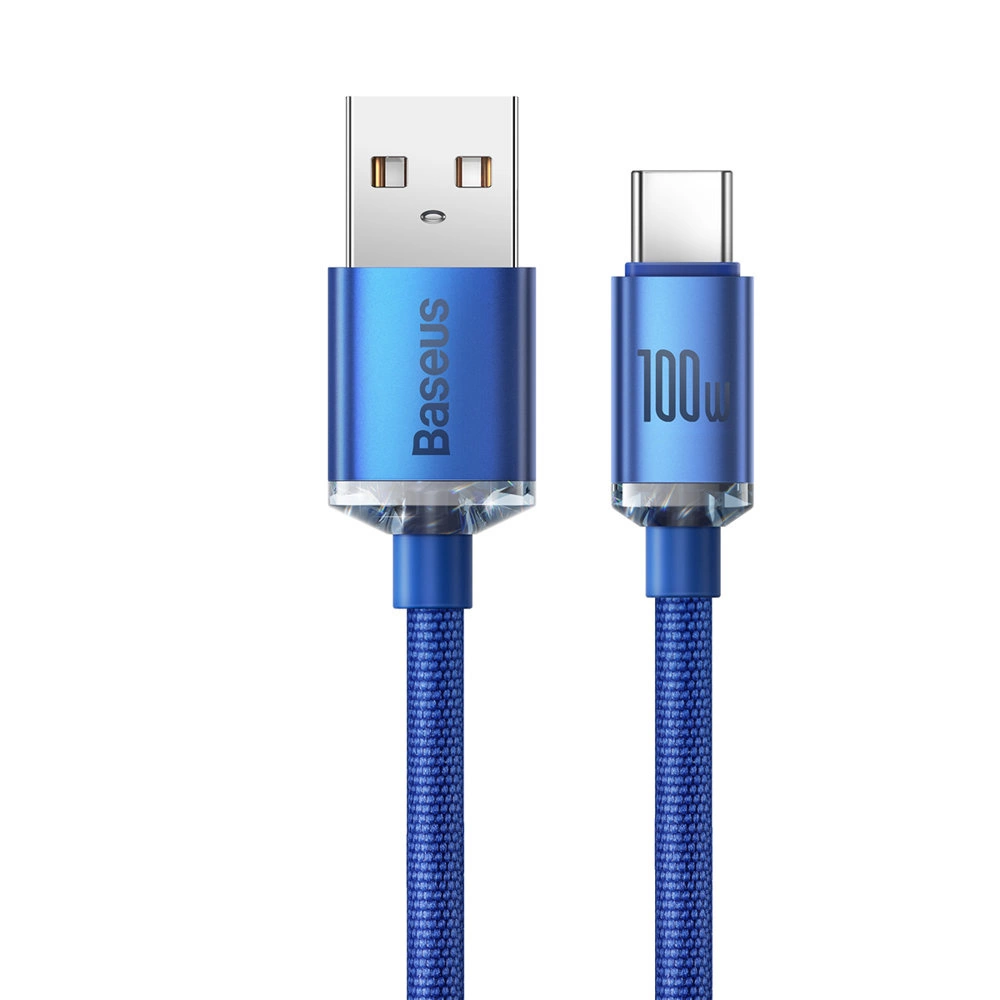 Baseus crystal shine series fast charging data cable USB Type A to USB Type C 100W 2m blue (CAJY000503)eng