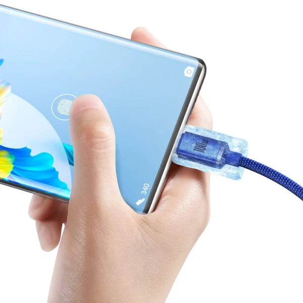 Baseus crystal shine series fast charging data cable USB Type A to USB Type C 100W 2m blue (CAJY000503)eng