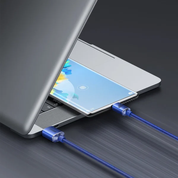 Baseus crystal shine series fast charging data cable USB Type A to USB Type C 100W 2m blue (CAJY000503)eng