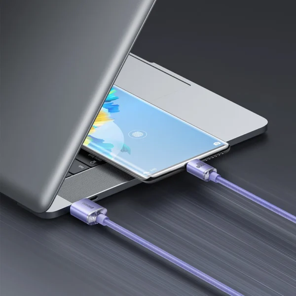 Baseus Crystal Shine Series cable USB cable for fast charging and data transfer USB Type A - USB Type C 100W 2m purple (CAJY000505)eng