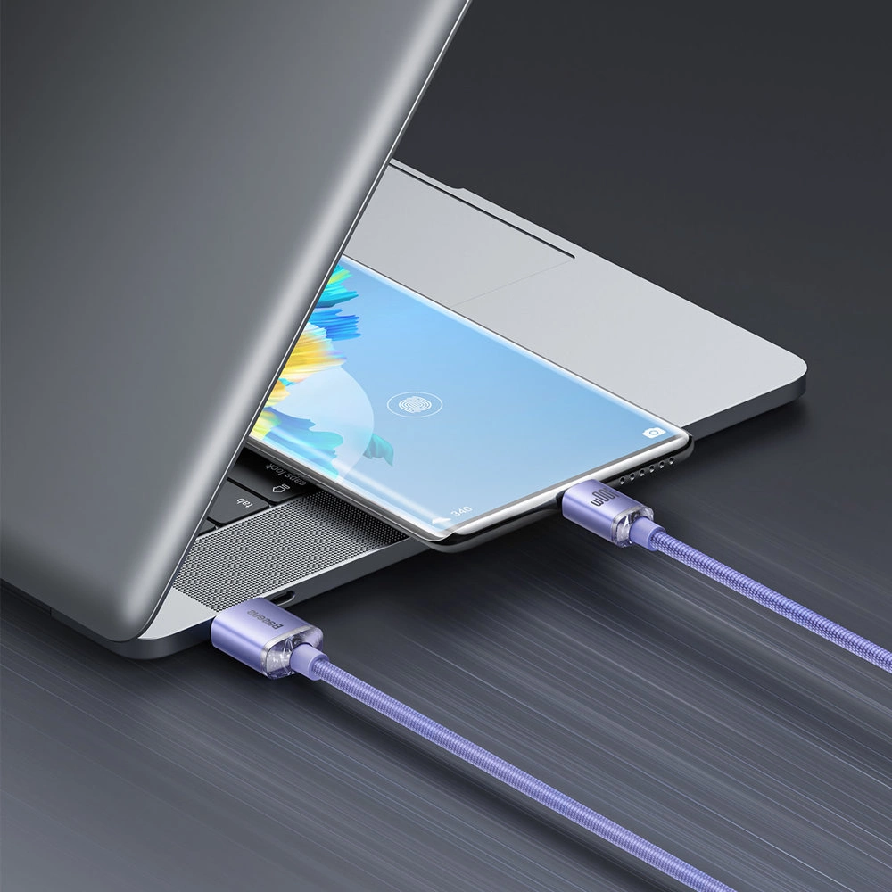 Baseus Crystal Shine Series cable USB cable for fast charging and data transfer USB Type A - USB Type C 100W 2m purple (CAJY000505)eng