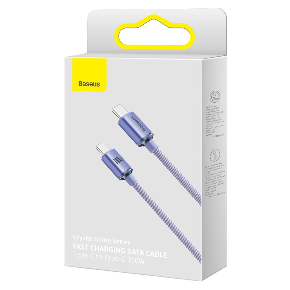 Baseus CAJY000705 USB-C - USB-C PD QC cable 100W 5A 480Mb/s 2m - purpleeng