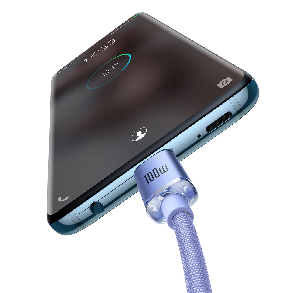 Baseus CAJY000705 USB-C - USB-C PD QC cable 100W 5A 480Mb/s 2m - purpleeng