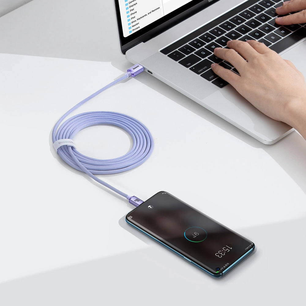 Baseus CAJY000705 USB-C - USB-C PD QC cable 100W 5A 480Mb/s 2m - purpleeng