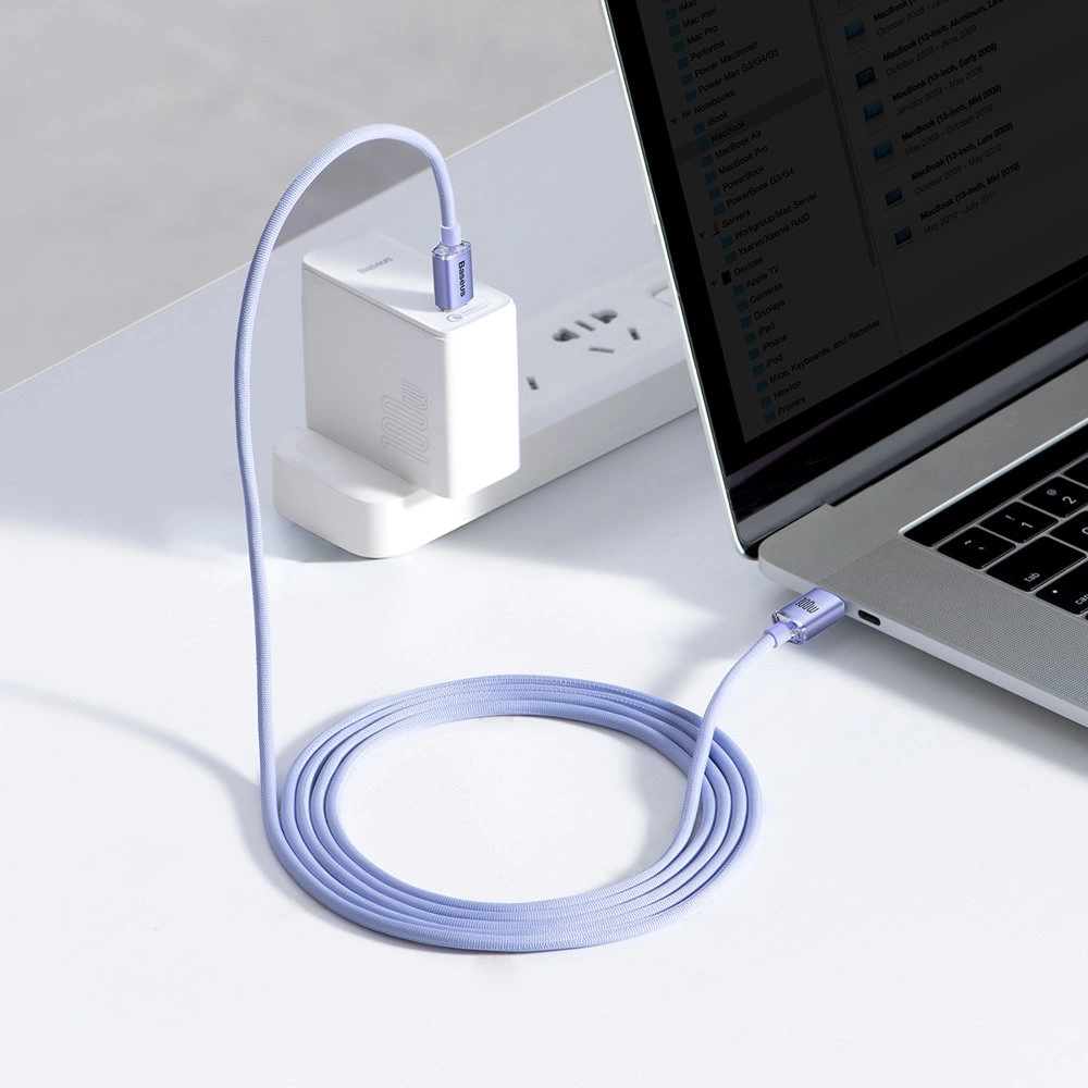 Baseus CAJY000705 USB-C - USB-C PD QC cable 100W 5A 480Mb/s 2m - purpleeng