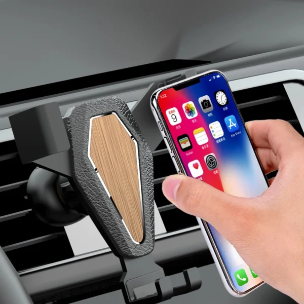 Gravity smartphone car holder, silver (YC07)eng