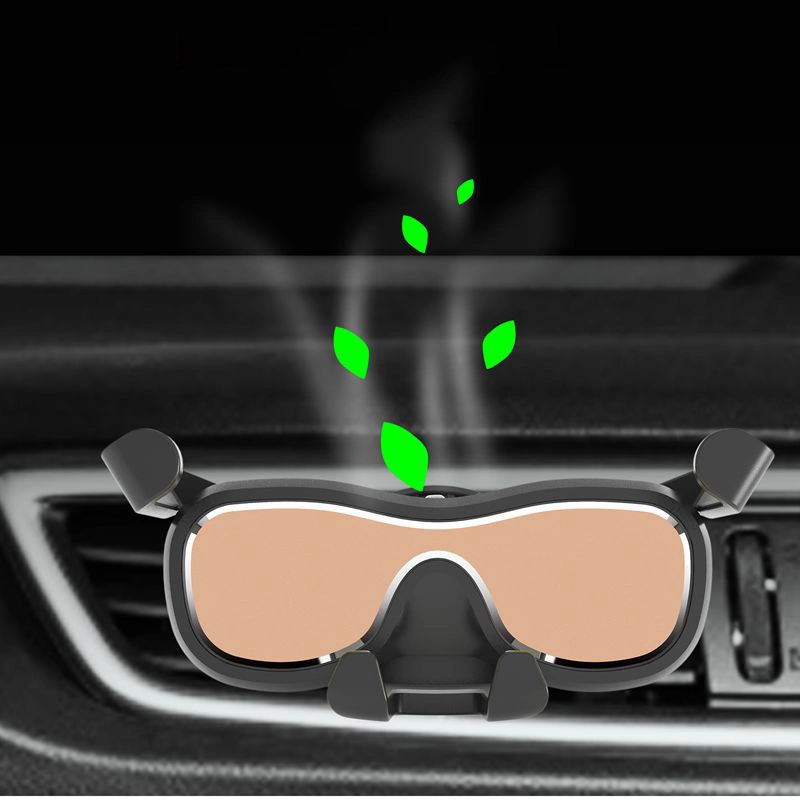 Gravity smartphone car holder for air vent with air freshener black (YC06)eng