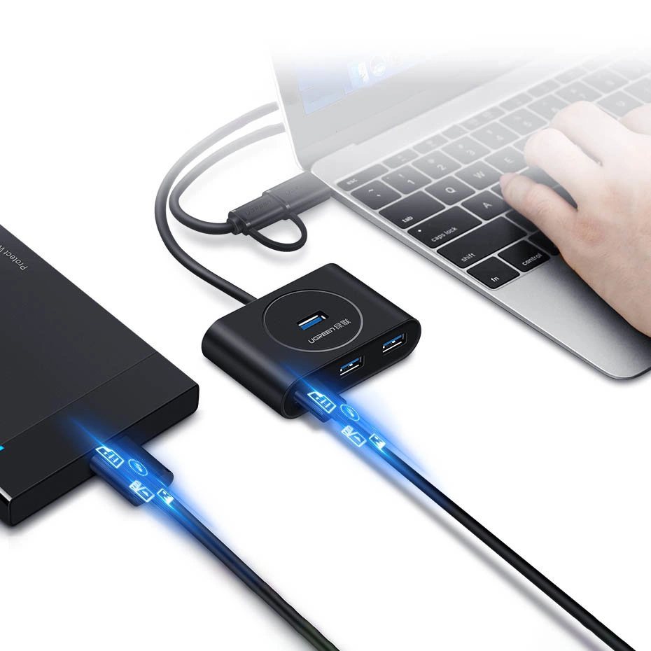 Ugreen multifunctional USB HUB Type c - 4 x USB 3.0 1m white (CR113)eng
