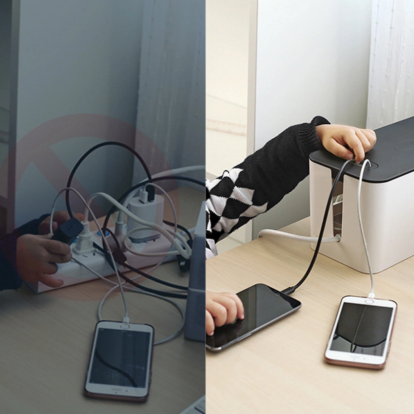 Ugreen cable organizer box box for slats L 42.5x17.5x15.5cm black and white (LP110)eng