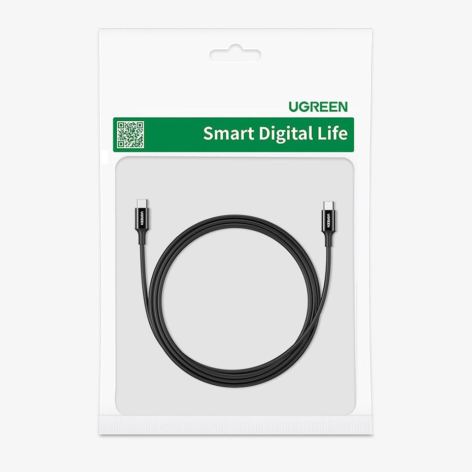 Ugreen cable USB Type C (male) to Type C (male) cable 1m white (US300)eng