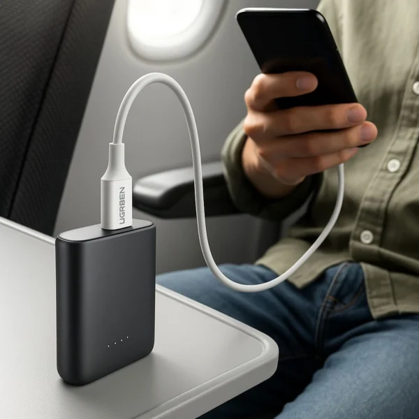 Ugreen cable USB Type C (male) to Type C (male) cable 1m white (US300)eng