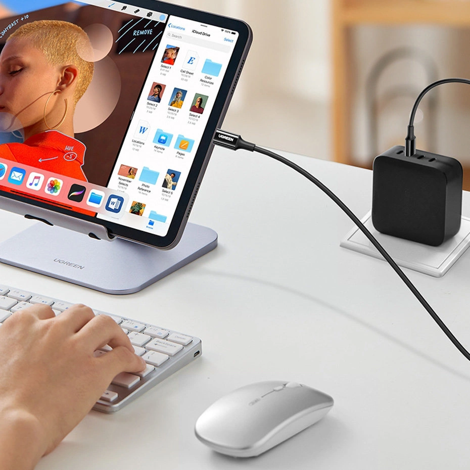 Ugreen cable USB Type C (male) to Type C (male) cable 1m white (US300)eng