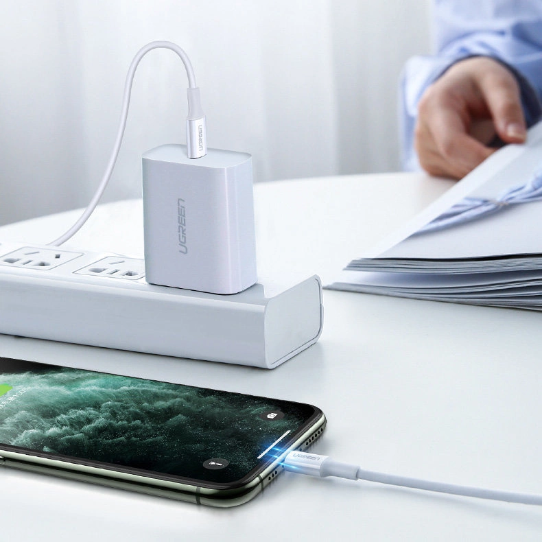 Ugreen US171 Lightning - USB-C PD Cable 20W 3A 480Mb/s 1.5m - Whiteeng