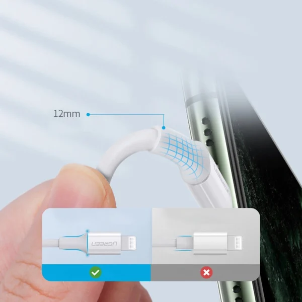 Ugreen US171 Lightning - USB-C PD Cable 20W 3A 480Mb/s 1.5m - Whiteeng