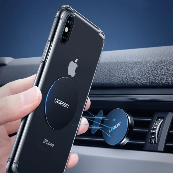 Ugreen LP123 50416 round/rectangular metal plates for magnetic phone holders - black (4 pcs)eng