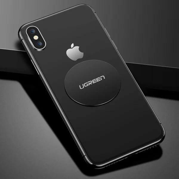 Ugreen LP123 50416 round/rectangular metal plates for magnetic phone holders - black (4 pcs)eng