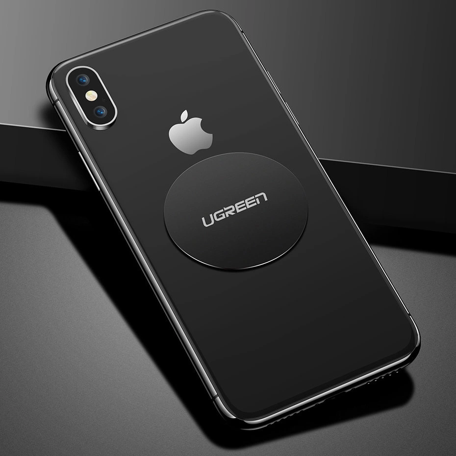 Ugreen LP123 50416 round/rectangular metal plates for magnetic phone holders - black (4 pcs)eng