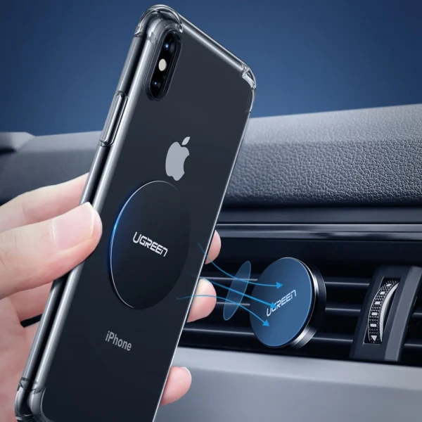 Ugreen LP123 50416 round/rectangular metal plates for magnetic phone holders - black (4 pcs)eng