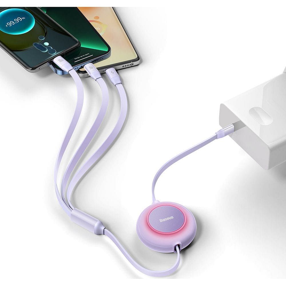 BASEUS cable 3in1 Type C to Micro USB / Lightning / Type C PD QC4.0 3,5A 100W CAMJ010205 1,1 m purple