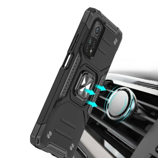 Wozinsky Ring Armor Tough Hybrid Case Cover + Magnetic Mount Mi Poco M4 Pro 5G / Redmi Note 11 5G (China) / Redmi Note 11T 5G / Redmi Note 11S 5G blackeng