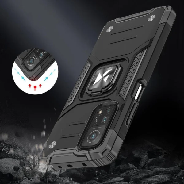 Wozinsky Ring Armor Tough Hybrid Case Cover + Magnetic Mount Mi Poco M4 Pro 5G / Redmi Note 11 5G (China) / Redmi Note 11T 5G / Redmi Note 11S 5G blackeng