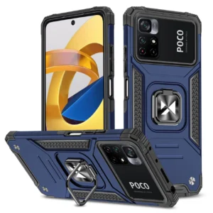 Wozinsky Ring Armor Tough Hybrid Case Cover + Magnetic Mount Mi Poco M4 Pro 5G / Redmi Note 11 5G (China) / Redmi Note 11T 5G / Redmi Note 11S 5G blueeng
