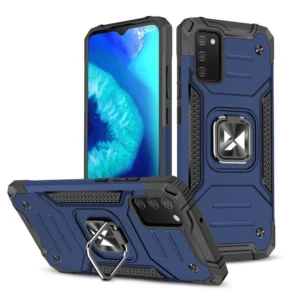Wozinsky Ring Armor tough hybrid case cover + magnetic holder for Samsung Galaxy A03s blueeng