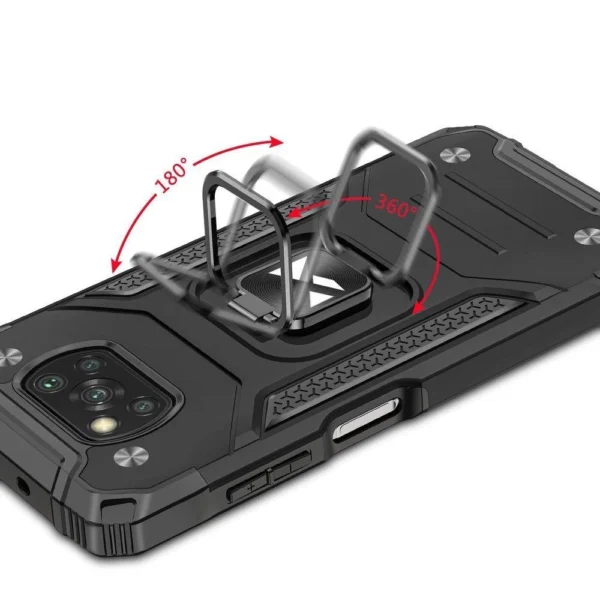 Wozinsky Ring Armor tough hybrid case cover + magnetic holder for Samsung Galaxy A03s blueeng
