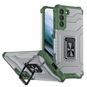 Crystal Ring Case tough hybrid cover + magnetic holder for Samsung Galaxy S22 + (S22 Plus) greeneng
