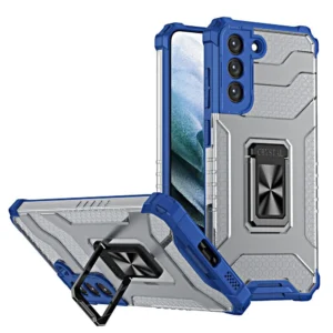 Crystal Ring Case tough hybrid cover + magnetic holder for Samsung Galaxy S22 + (S22 Plus) blueeng