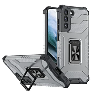 Crystal Ring Case tough hybrid cover + magnetic holder for Samsung Galaxy S22 + (S22 Plus) blackeng